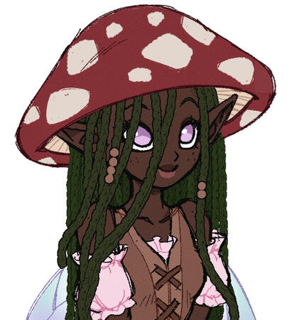 Petal feels responsible for the wellbeing of the war torn Planet Fruges as the last living fae native to the planet. She works her magic tirelessly to keep the forests alive and healthy. She's very shy but isn't afraid to voice her beliefs, especially when